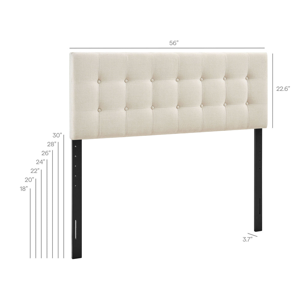 Emily Fabric Upholstered Full Size Headboard - Ecru