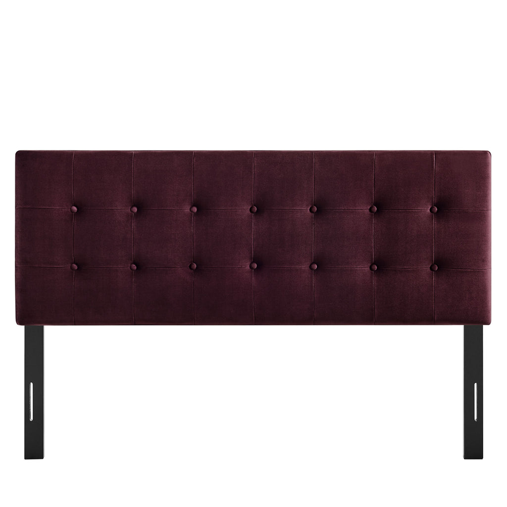 Emily Stain-Resistant Performance Velvet Queen Size Headboard - Mulberry