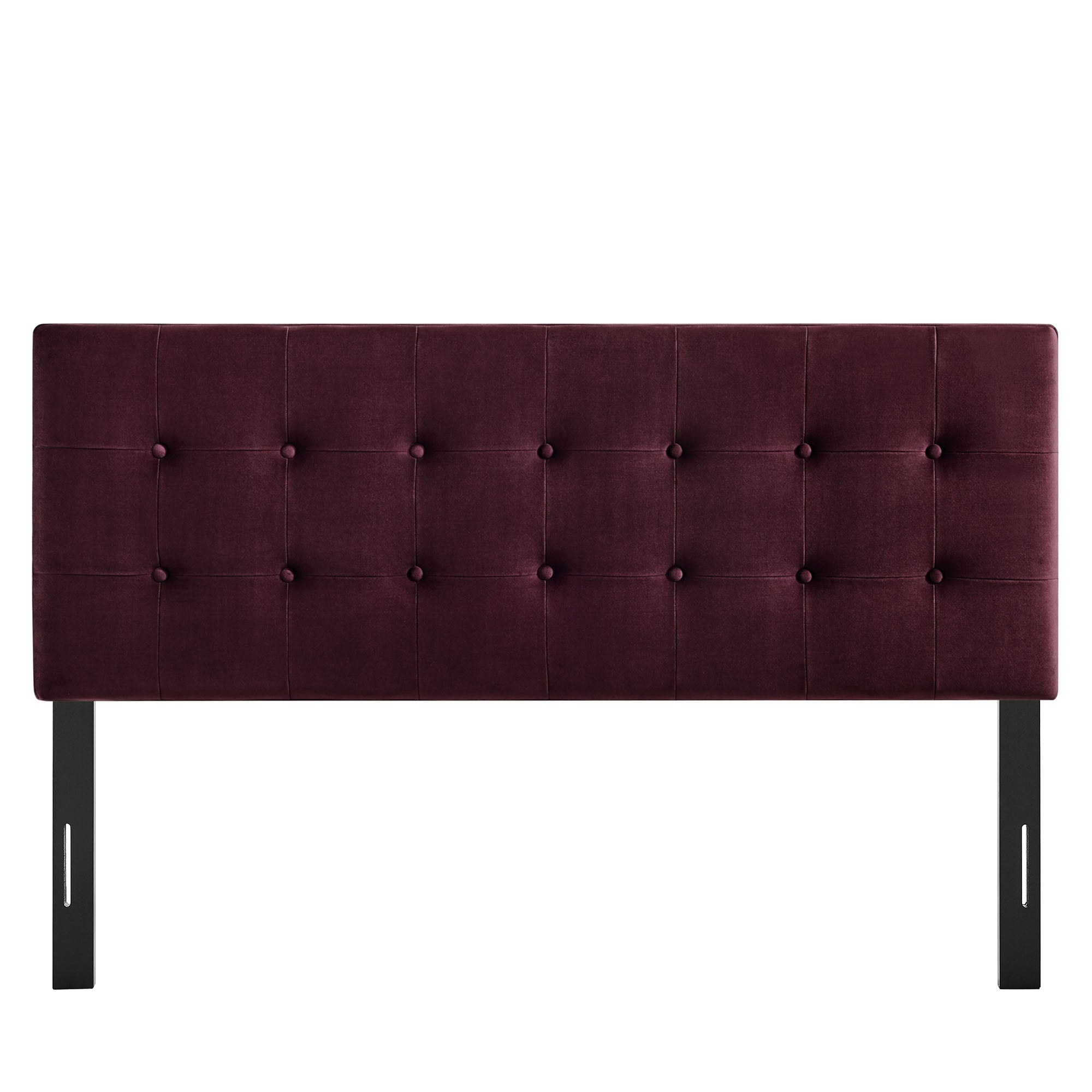 Emily Stain-Resistant Performance Velvet Queen Size Headboard - Mulberry