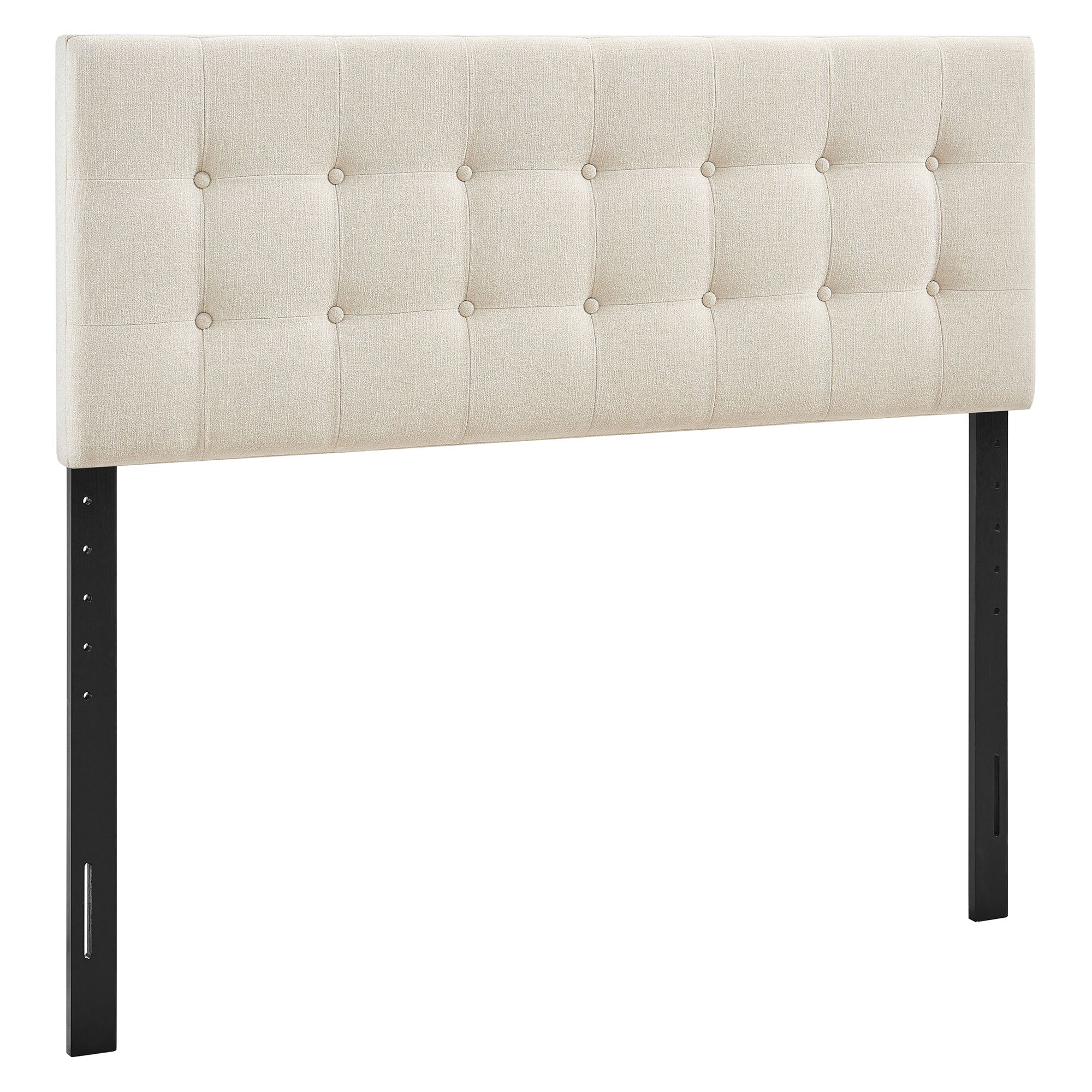 Emily Fabric Upholstered Queen Size Headboard - Ecru