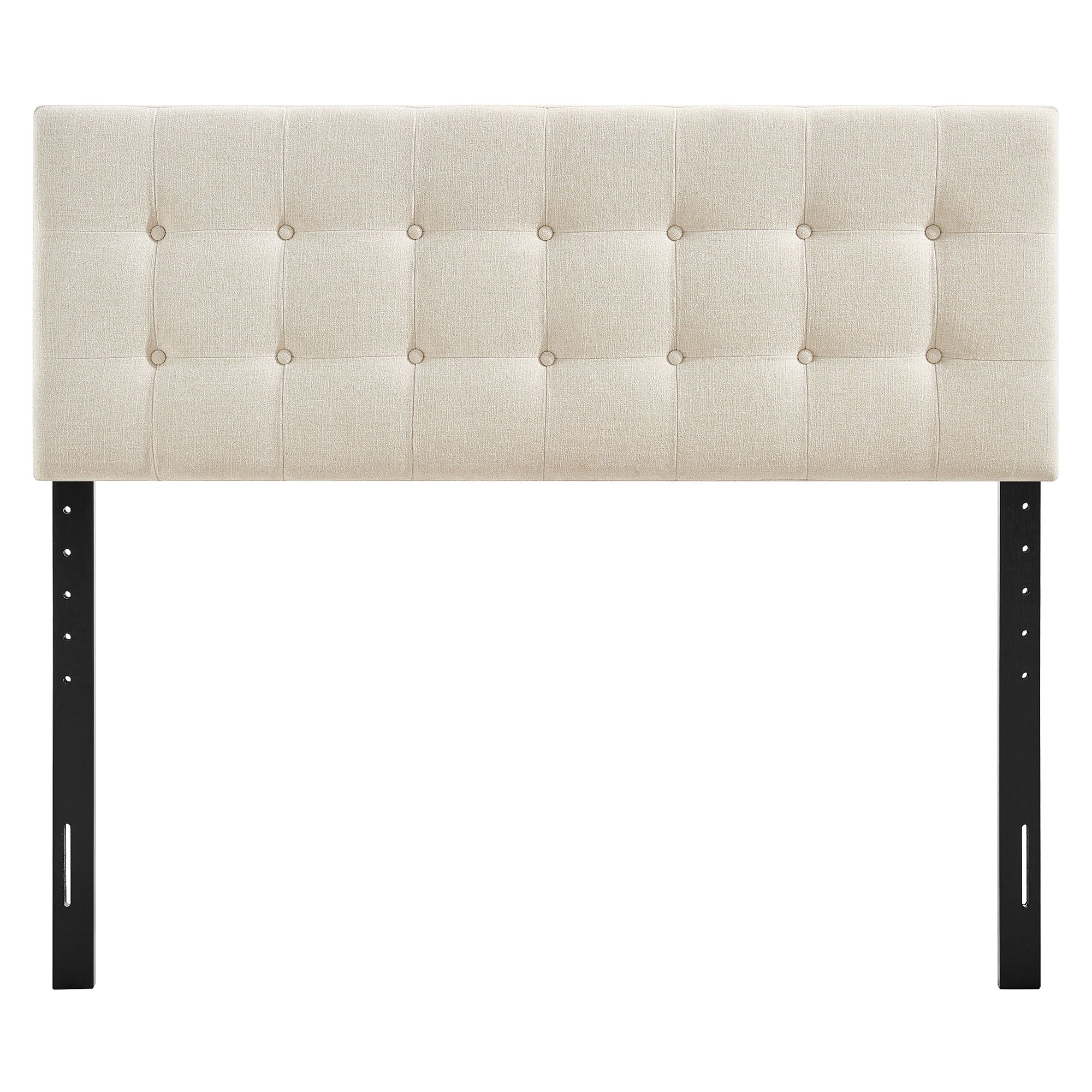 Emily Fabric Upholstered Queen Size Headboard - Ecru