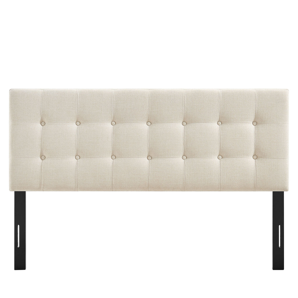 Emily Fabric Upholstered Queen Size Headboard - Ecru