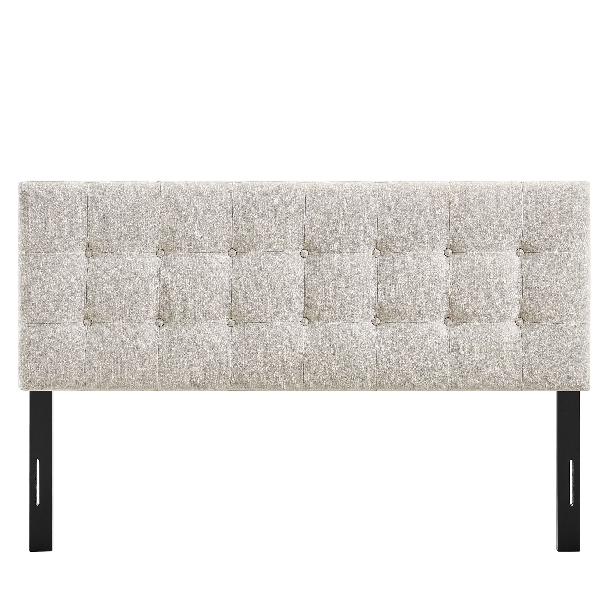 Emily Fabric Upholstered Queen Size Headboard - Linen