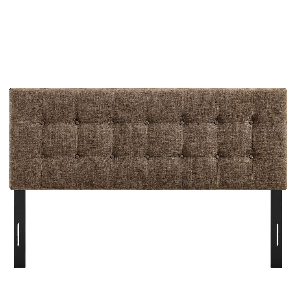 Emily Fabric Upholstered Queen Size Headboard - Mocha