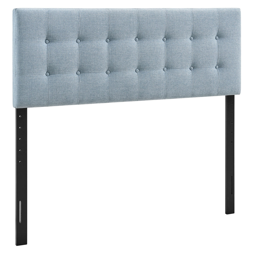 Emily Fabric Upholstered Queen Size Headboard - Sky Blue
