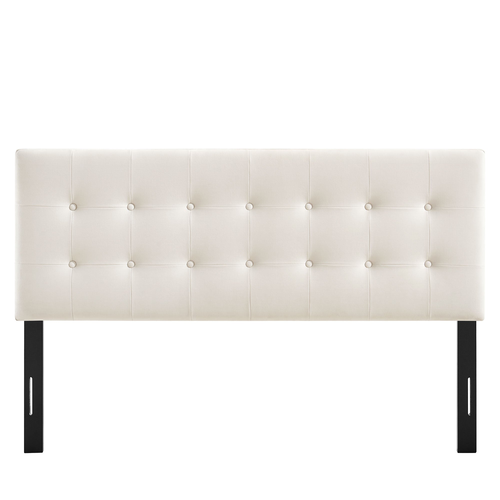 Emily Stain-Resistant Performance Velvet King Size Headboard - Alabaster