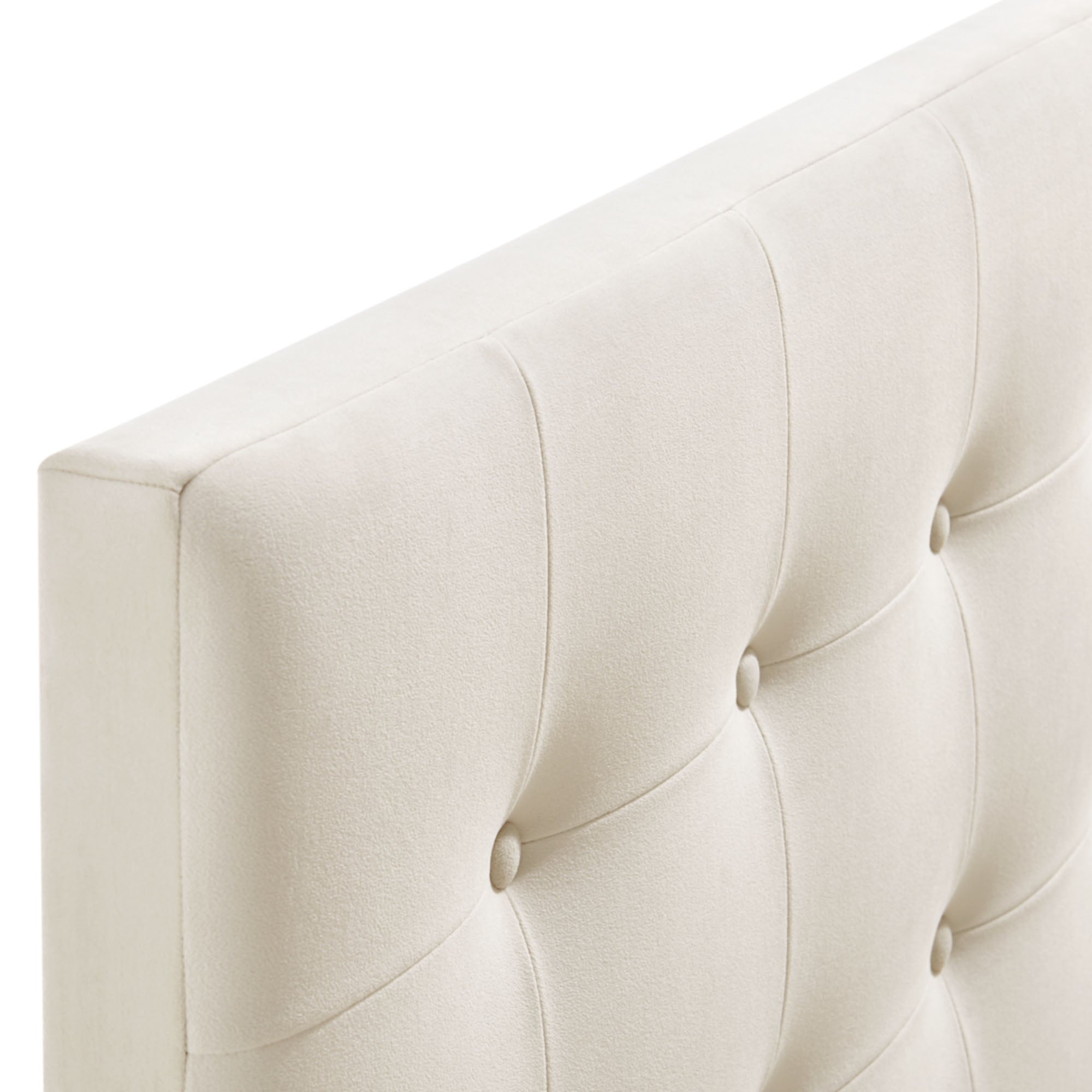Emily Stain-Resistant Performance Velvet King Size Headboard - Alabaster