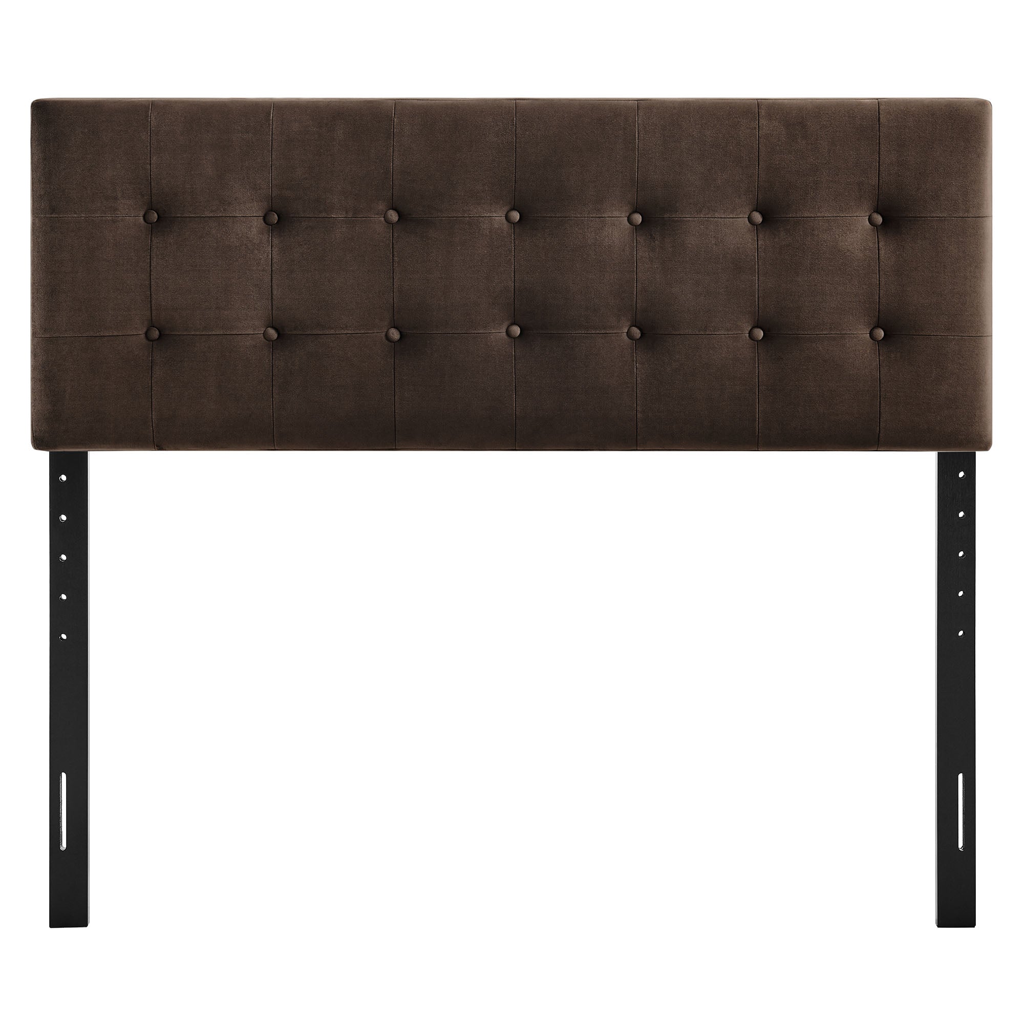 Emily Stain-Resistant Performance Velvet King Size Headboard - Chocolate Brown