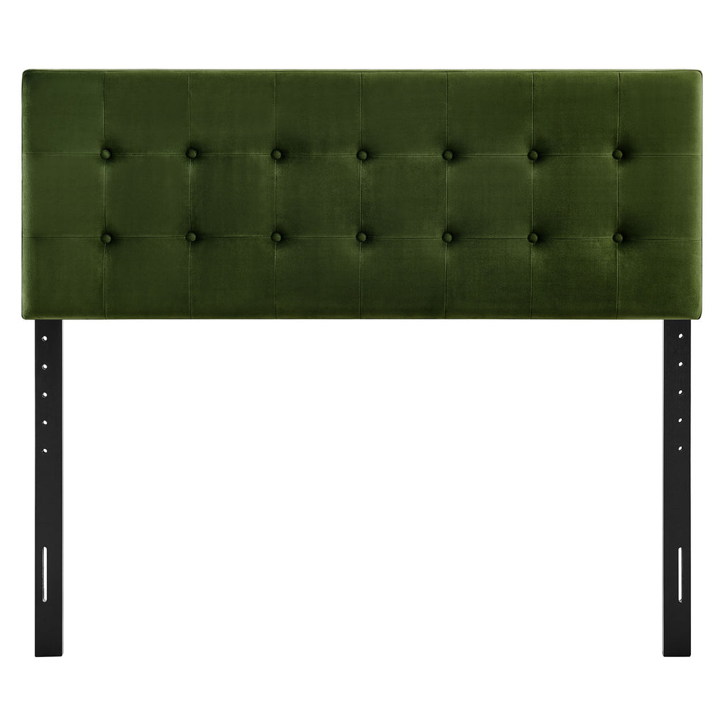 Emily Stain-Resistant Performance Velvet King Size Headboard - Moss Green