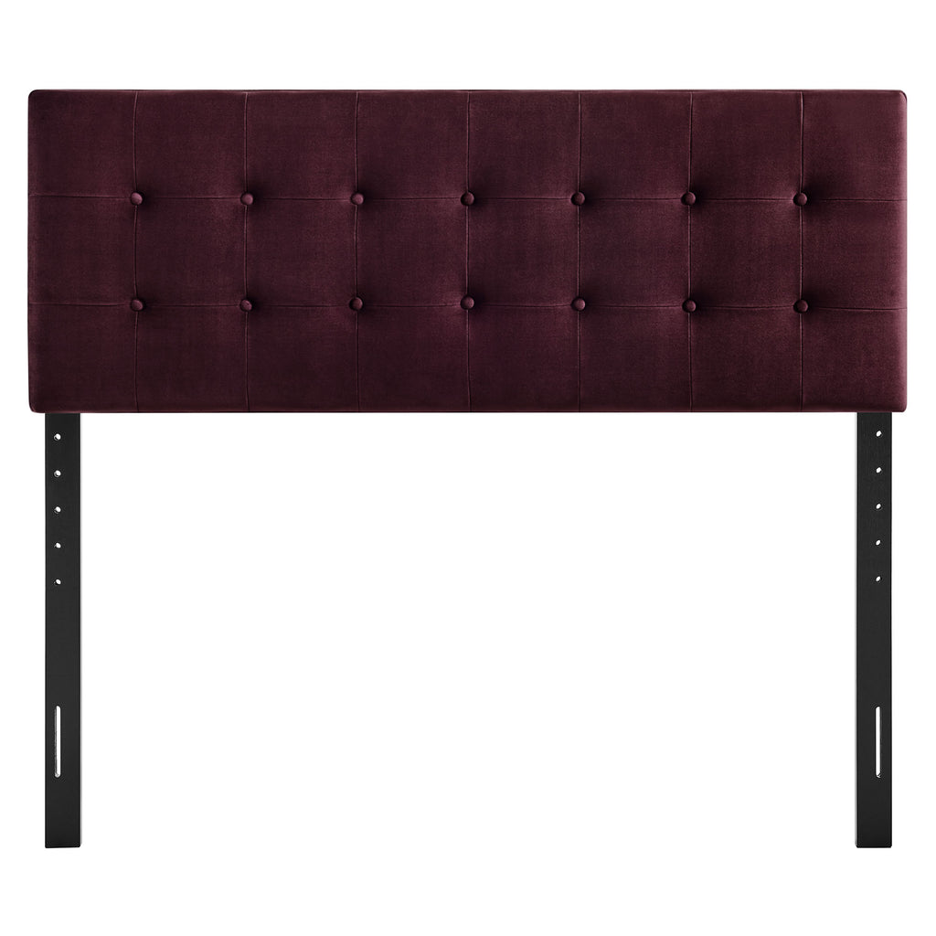 Emily Stain-Resistant Performance Velvet King Size Headboard - Mulberry