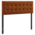 Emily Stain-Resistant Performance Velvet King Size Headboard - Rust