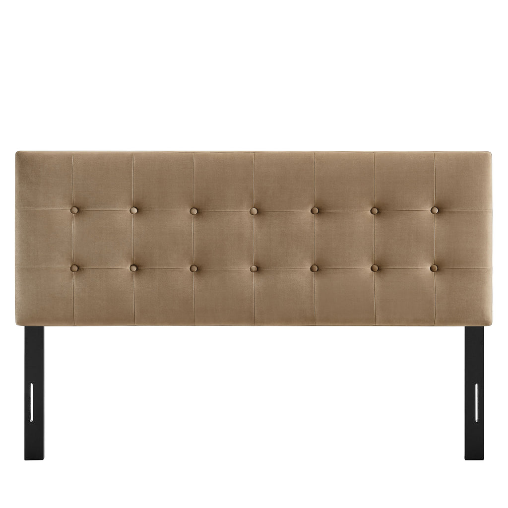 Emily Stain-Resistant Performance Velvet King Size Headboard - Taupe