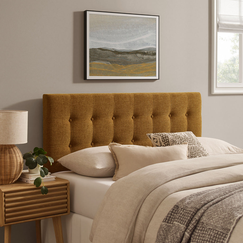 Emily Fabric Upholstered King Size Headboard - Copper