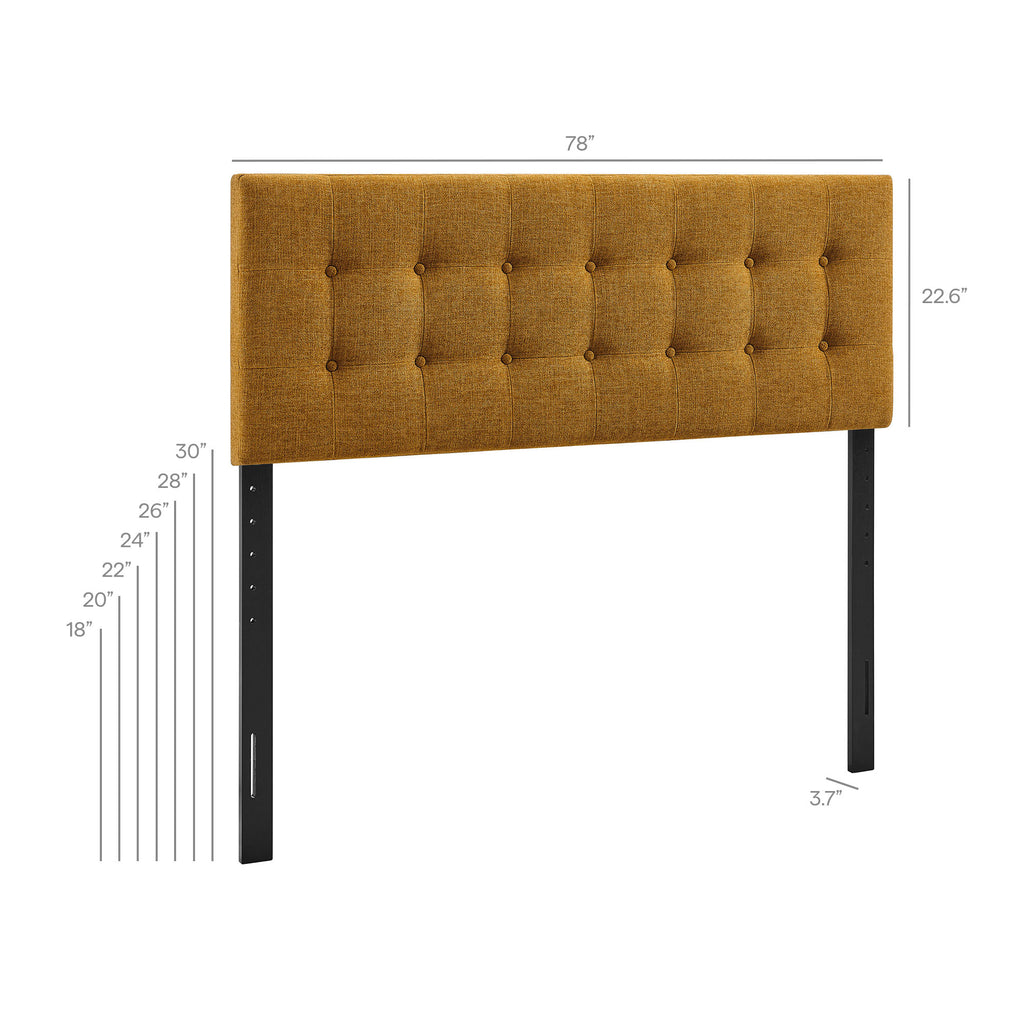 Emily Fabric Upholstered King Size Headboard - Copper