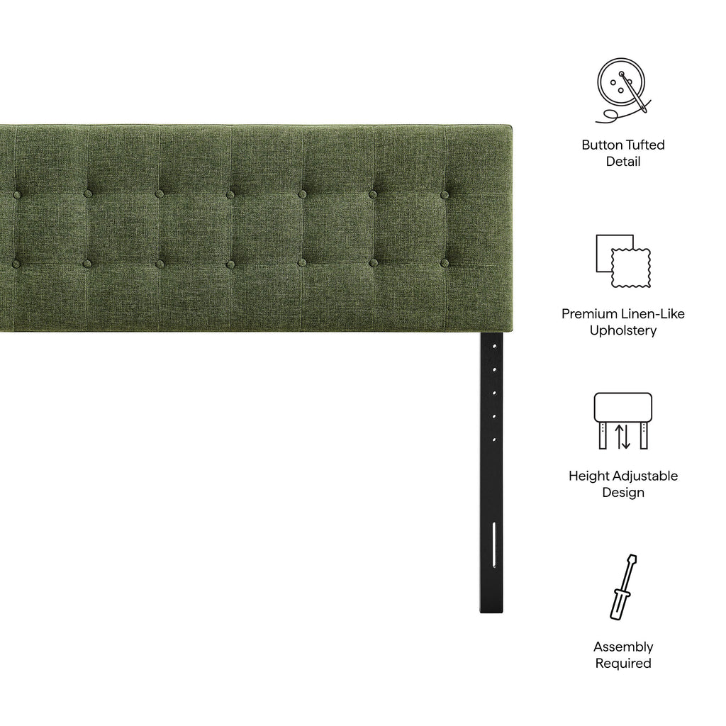 Emily Fabric Upholstered King Size Headboard - Foliage