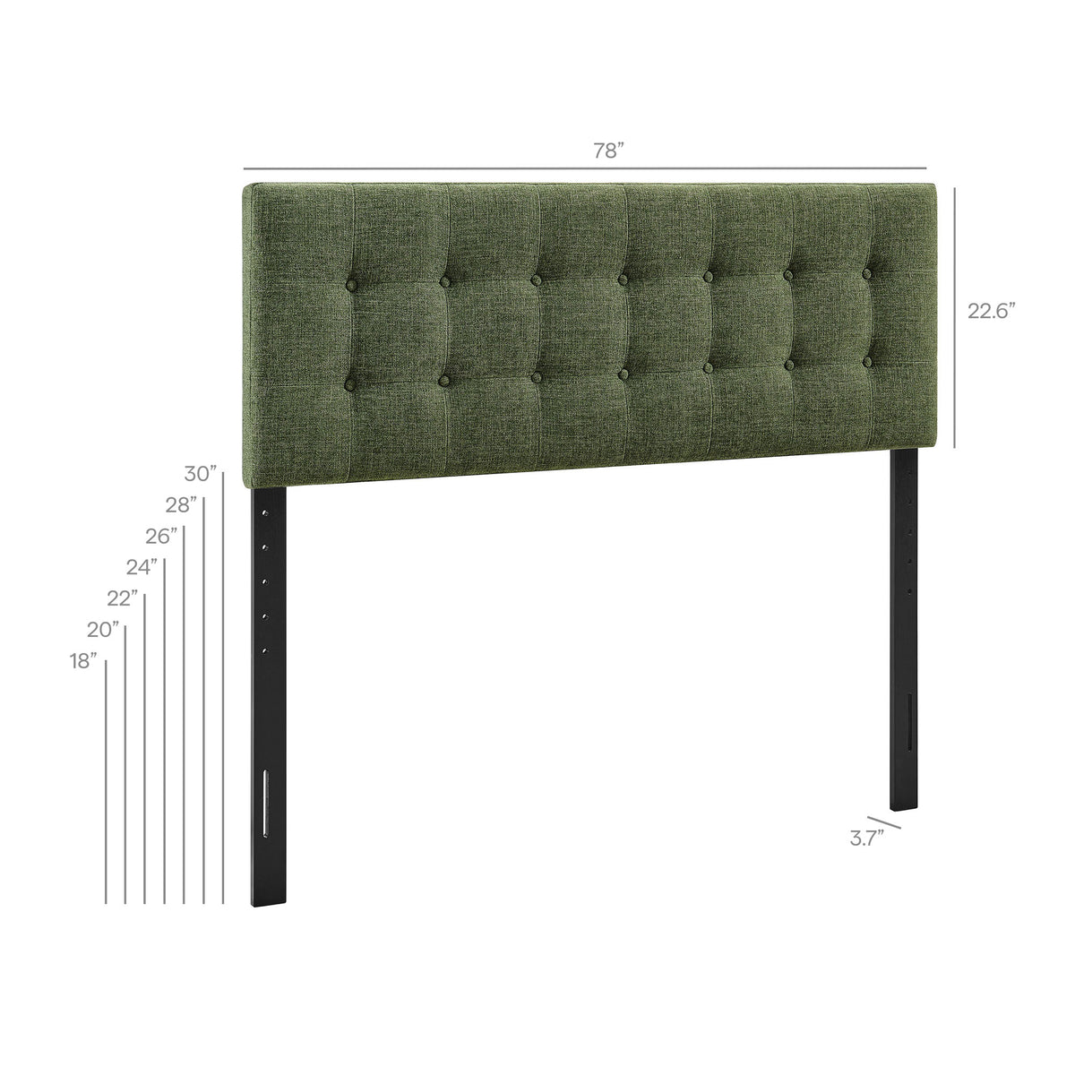 Emily Fabric Upholstered King Size Headboard - Foliage