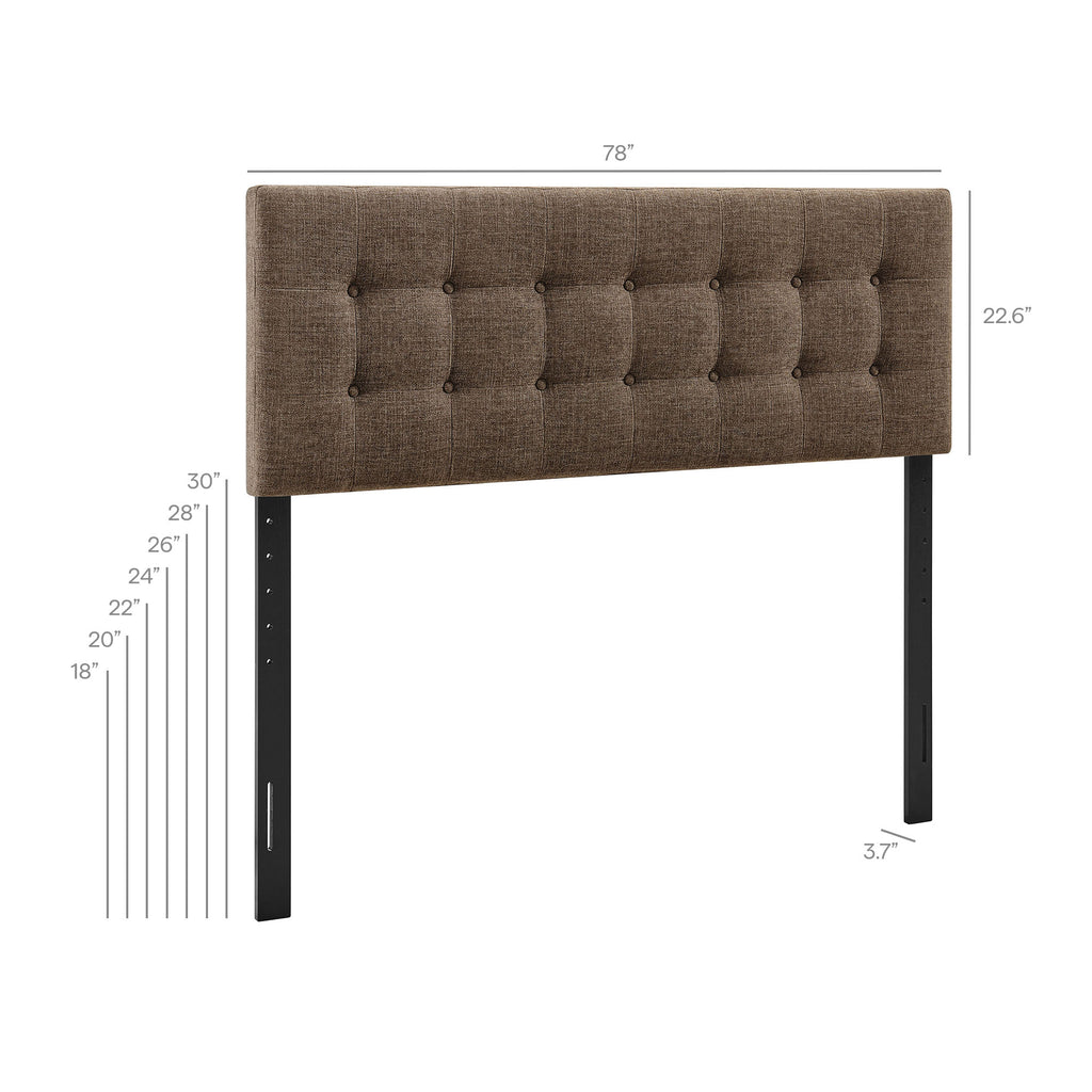 Emily Fabric Upholstered King Size Headboard - Mocha
