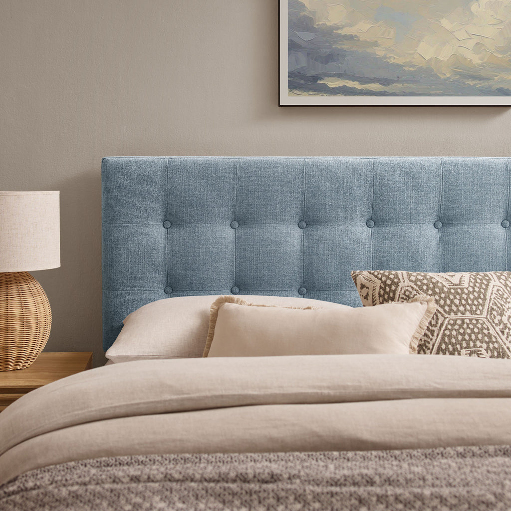 Emily Fabric Upholstered King Size Headboard - Sky Blue