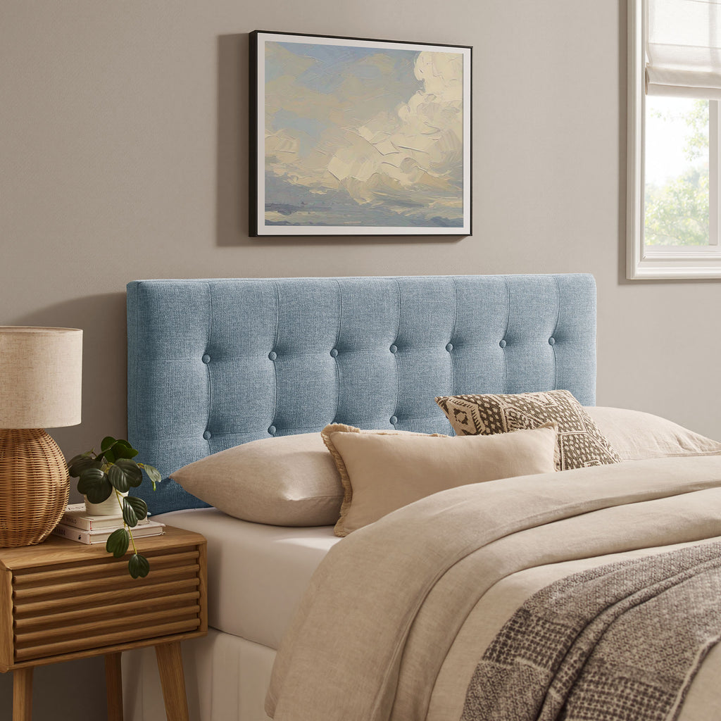 Emily Fabric Upholstered King Size Headboard - Sky Blue