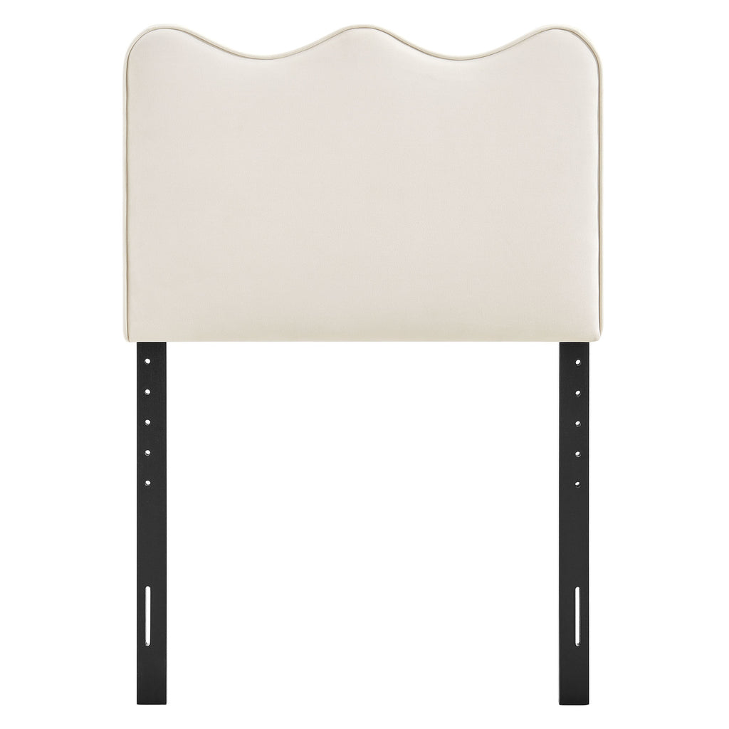 Athena Stain-Resistant Performance Velvet Twin Size Headboard - Alabaster
