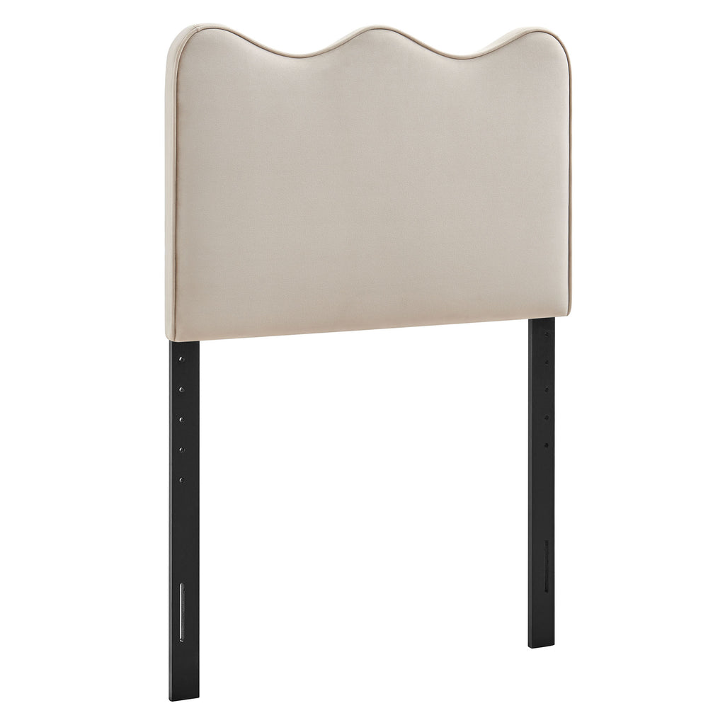 Athena Stain-Resistant Performance Velvet Twin Size Headboard - Almond