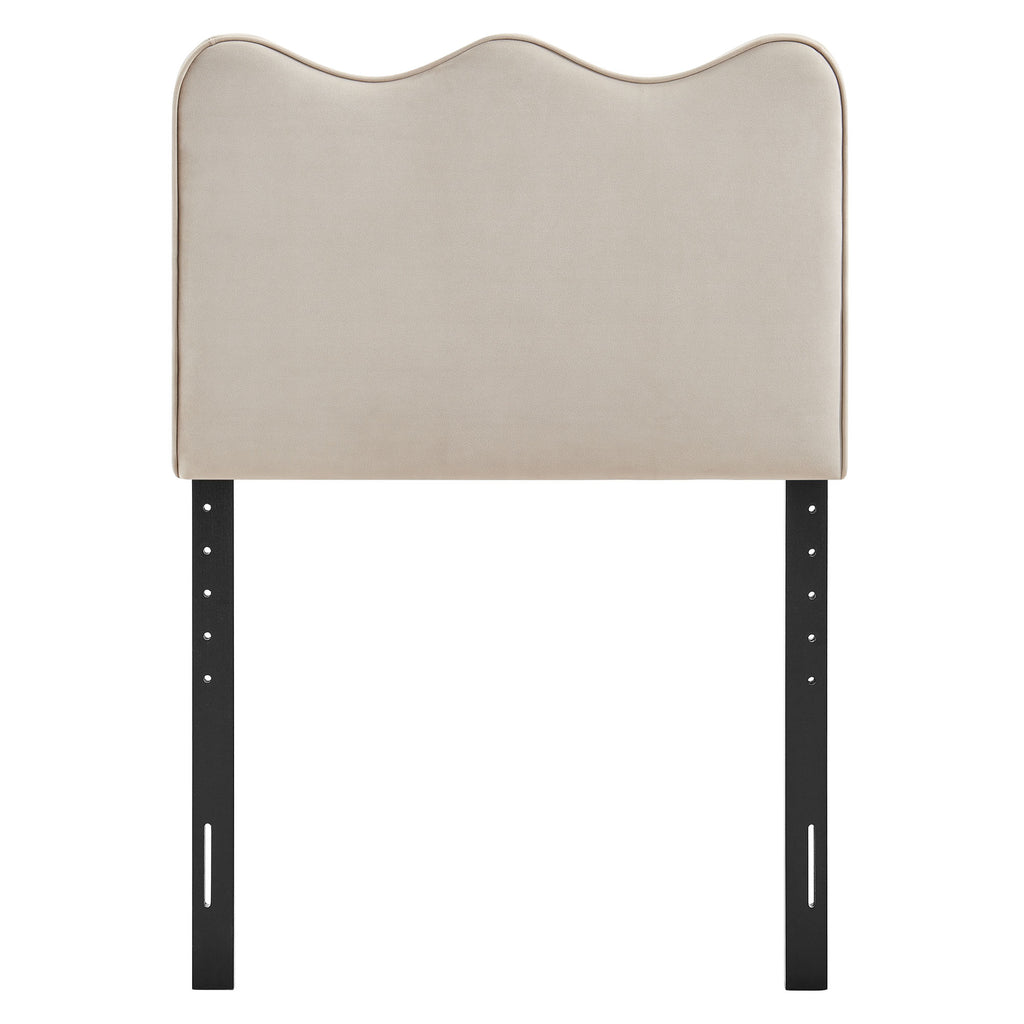 Athena Stain-Resistant Performance Velvet Twin Size Headboard - Almond