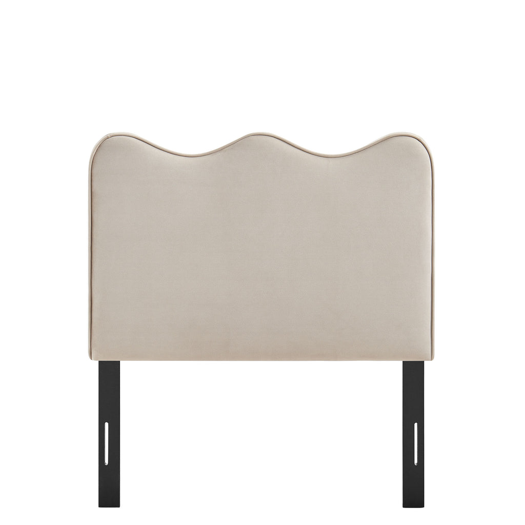 Athena Stain-Resistant Performance Velvet Twin Size Headboard - Almond