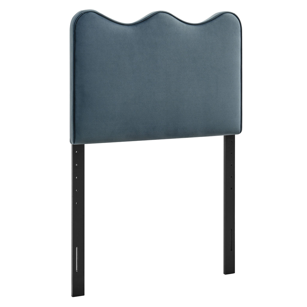 Athena Stain-Resistant Performance Velvet Twin Size Headboard - Cadet Blue