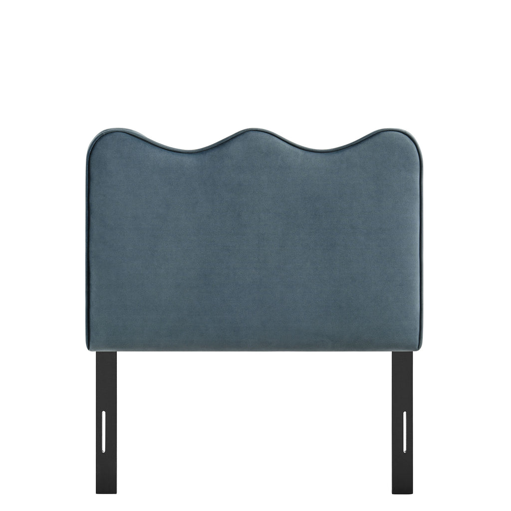 Athena Stain-Resistant Performance Velvet Twin Size Headboard - Cadet Blue