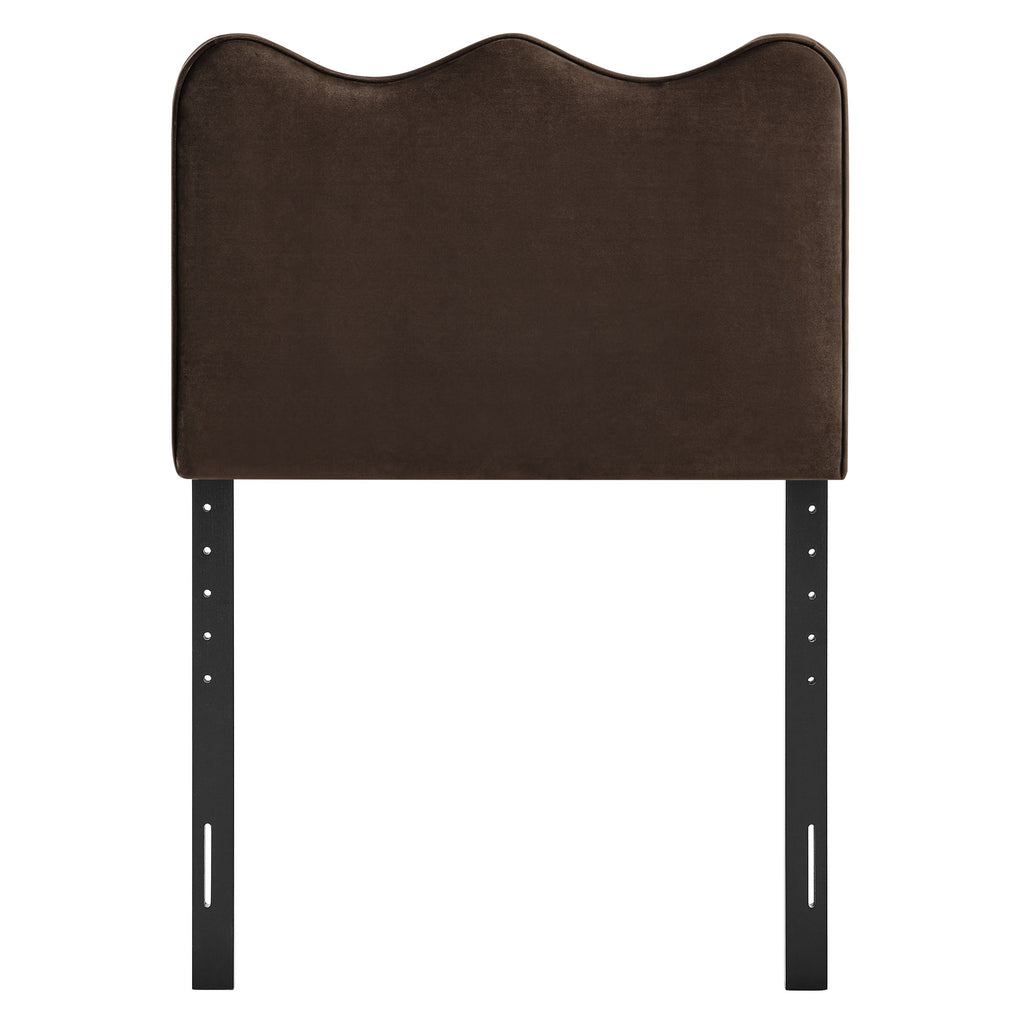Athena Stain-Resistant Performance Velvet Twin Size Headboard - Chocolate Brown