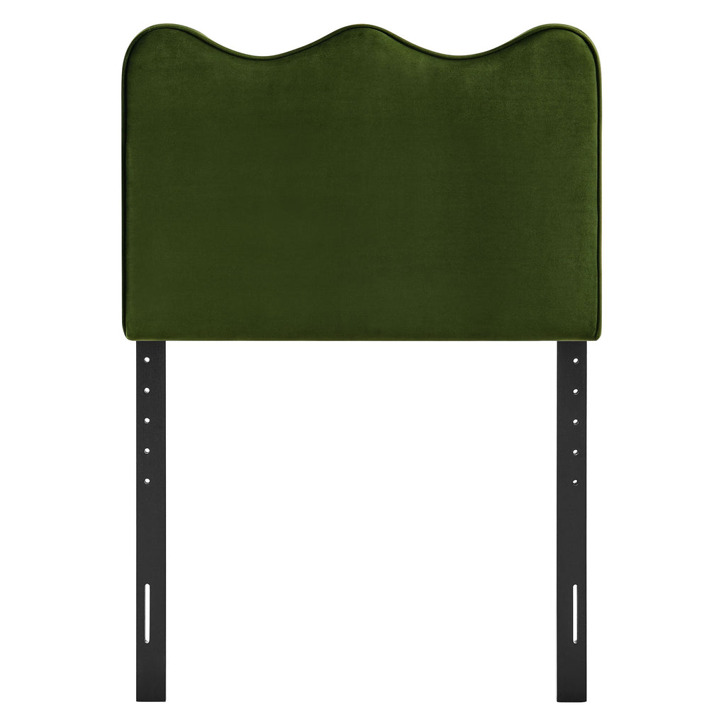 Athena Stain-Resistant Performance Velvet Twin Size Headboard - Moss Green