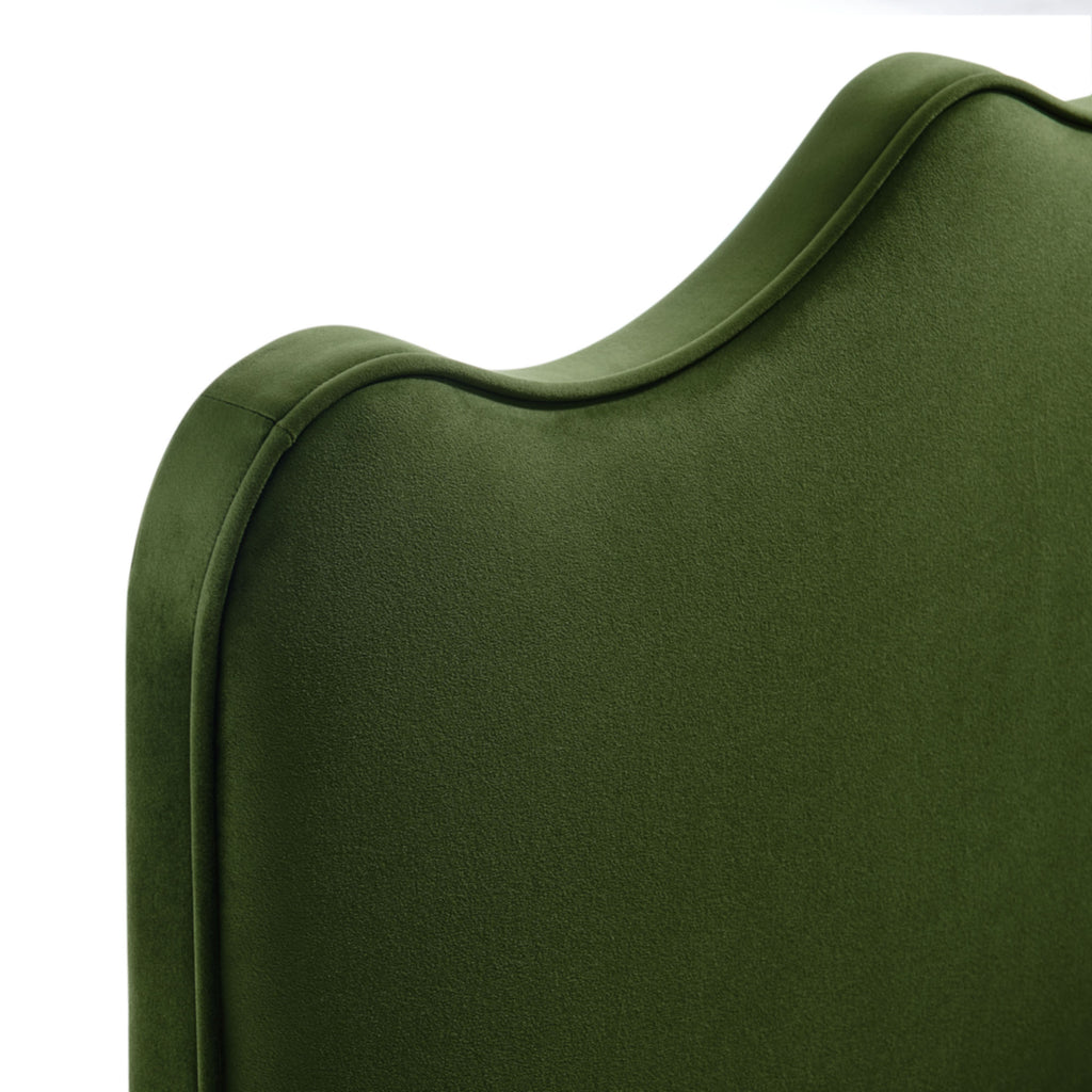Athena Stain-Resistant Performance Velvet Twin Size Headboard - Moss Green