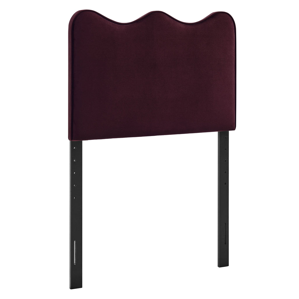Athena Stain-Resistant Performance Velvet Twin Size Headboard - Mulberry