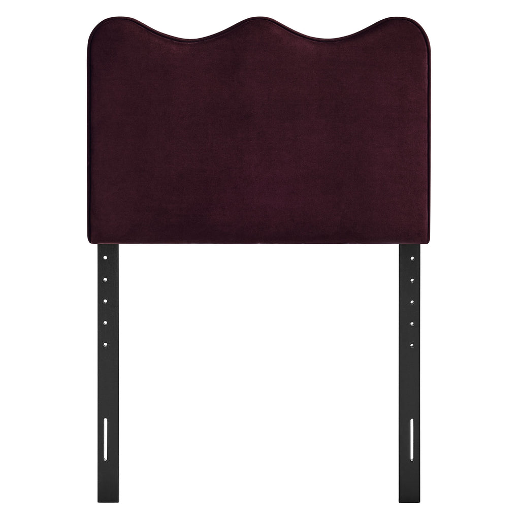 Athena Stain-Resistant Performance Velvet Twin Size Headboard - Mulberry