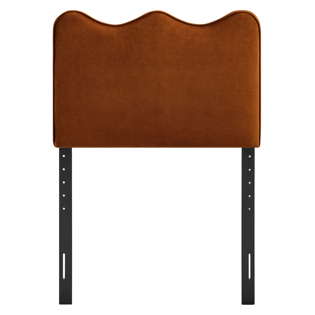 Athena Stain-Resistant Performance Velvet Twin Size Headboard - Rust