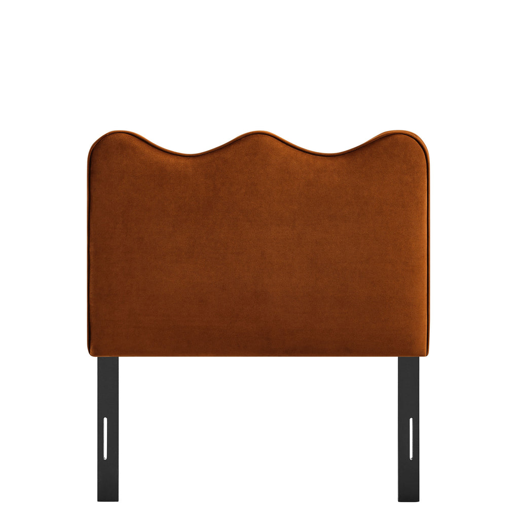 Athena Stain-Resistant Performance Velvet Twin Size Headboard - Rust