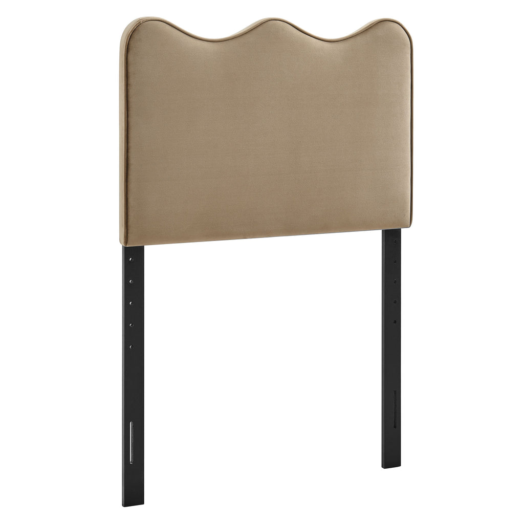 Athena Stain-Resistant Performance Velvet Twin Size Headboard - Taupe