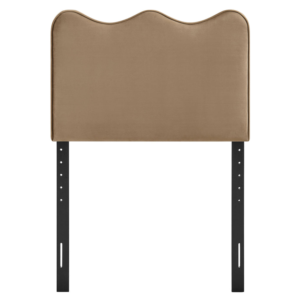 Athena Stain-Resistant Performance Velvet Twin Size Headboard - Taupe