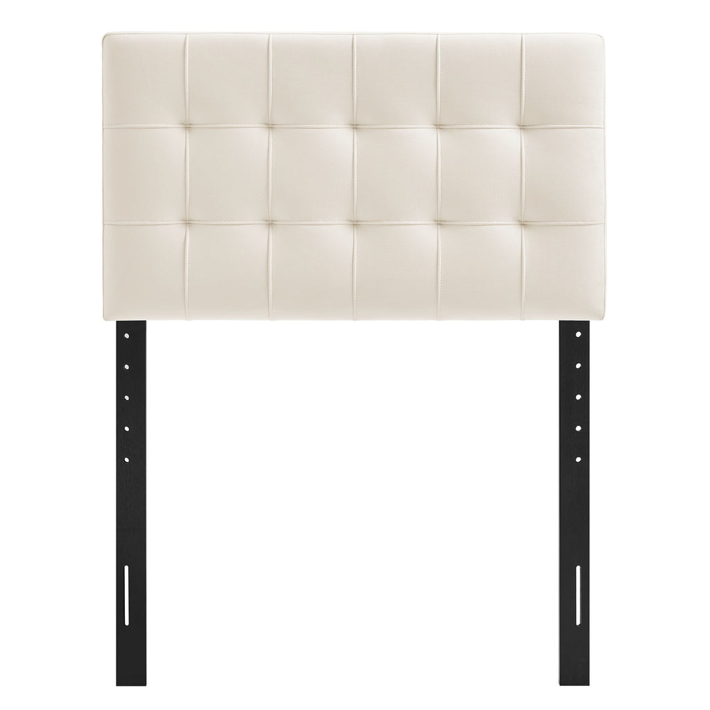 Lily Stain-Resistant Performance Velvet Twin Size Headboard - Alabaster