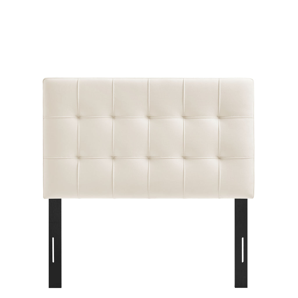 Lily Stain-Resistant Performance Velvet Twin Size Headboard - Alabaster
