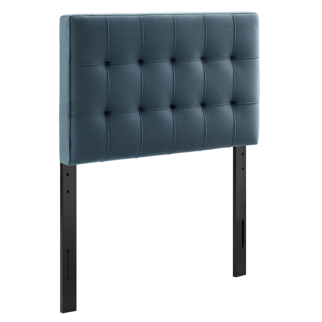 Lily Stain-Resistant Performance Velvet Twin Size Headboard - Cadet Blue