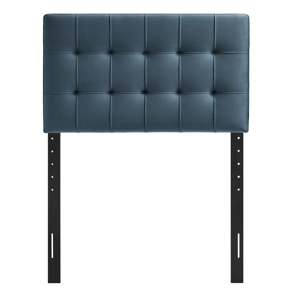 Lily Stain-Resistant Performance Velvet Twin Size Headboard - Cadet Blue