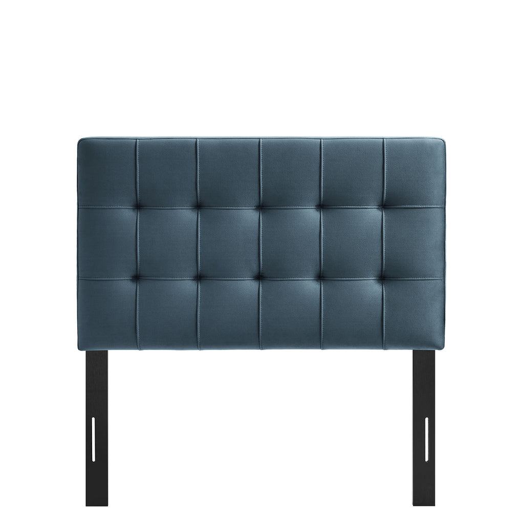 Lily Stain-Resistant Performance Velvet Twin Size Headboard - Cadet Blue