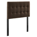 Lily Stain-Resistant Performance Velvet Twin Size Headboard - Chocolate Brown