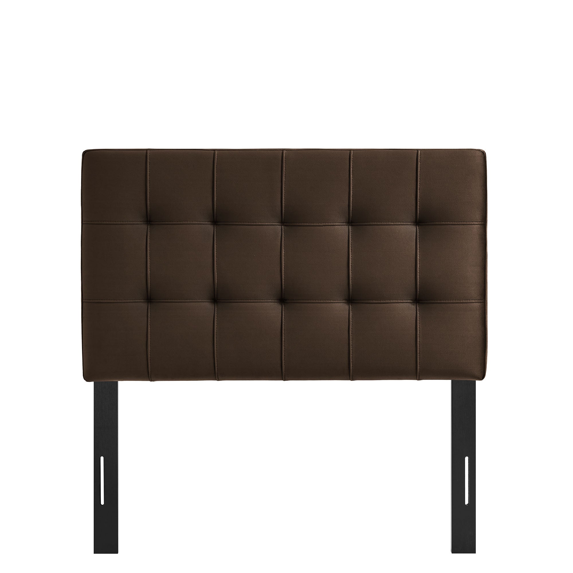 Lily Stain-Resistant Performance Velvet Twin Size Headboard - Chocolate Brown