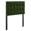 Lily Stain-Resistant Performance Velvet Twin Size Headboard - Moss Green