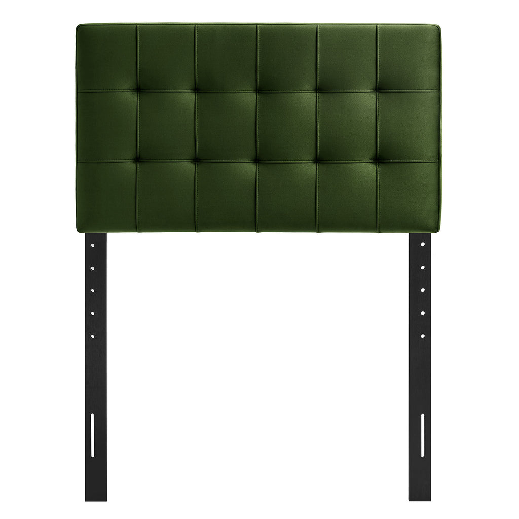 Lily Stain-Resistant Performance Velvet Twin Size Headboard - Moss Green