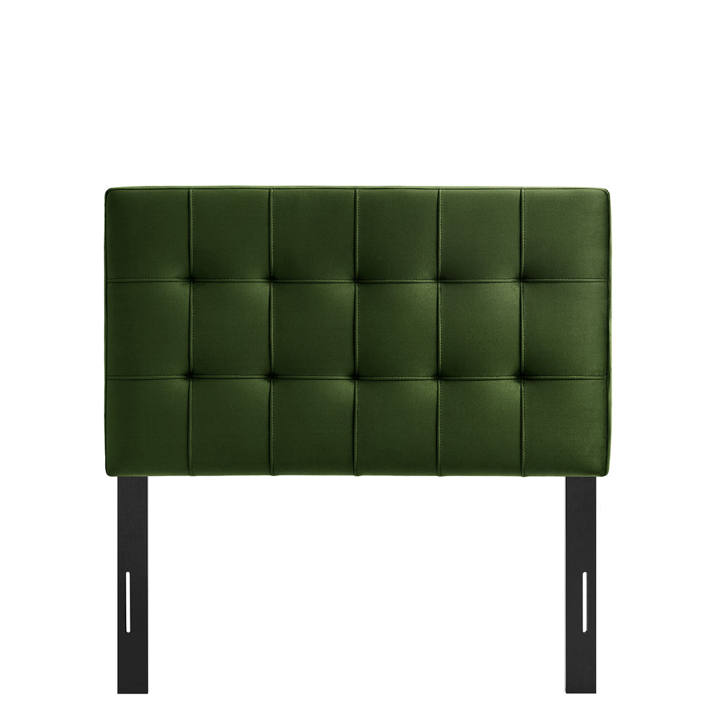 Lily Stain-Resistant Performance Velvet Twin Size Headboard - Moss Green