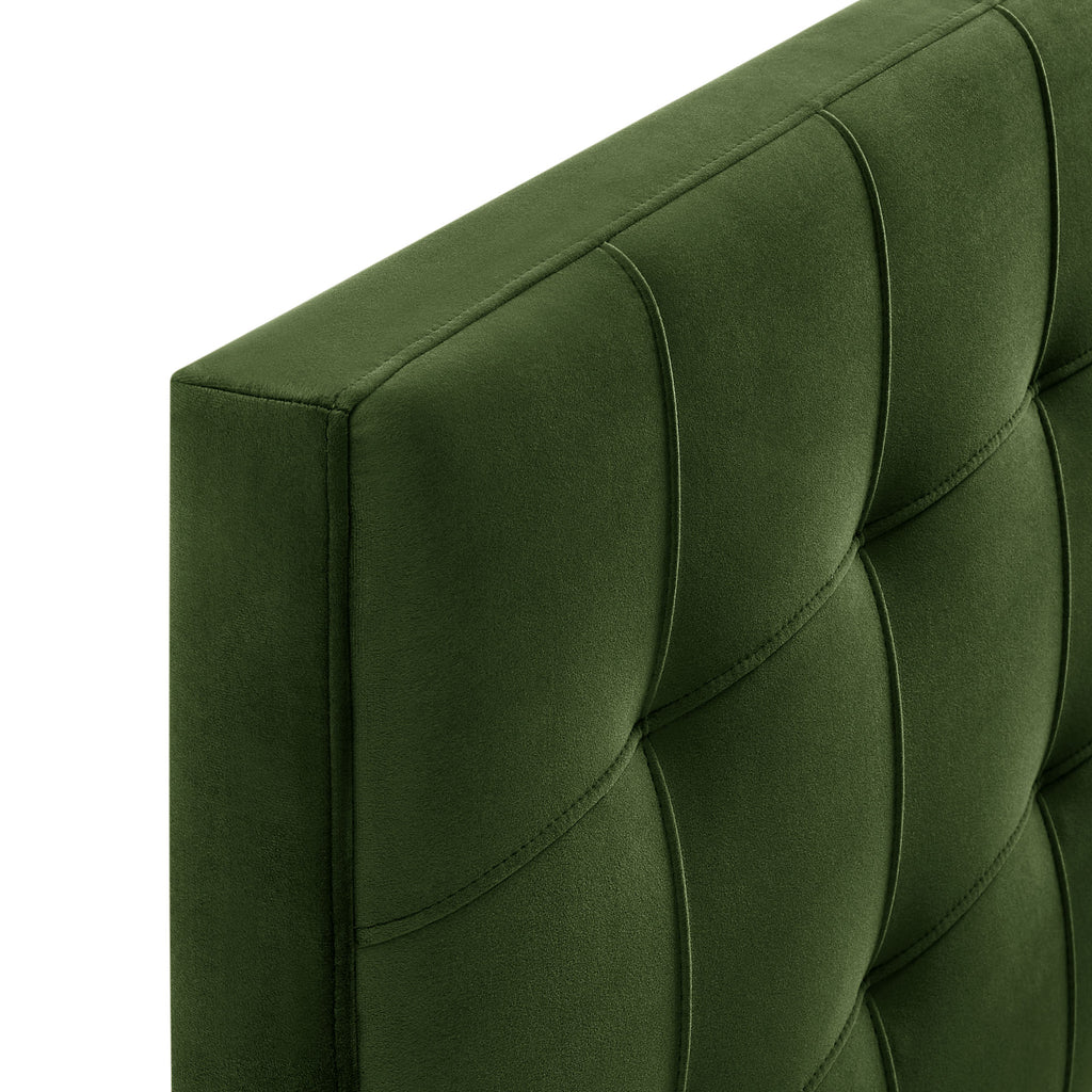 Lily Stain-Resistant Performance Velvet Twin Size Headboard - Moss Green