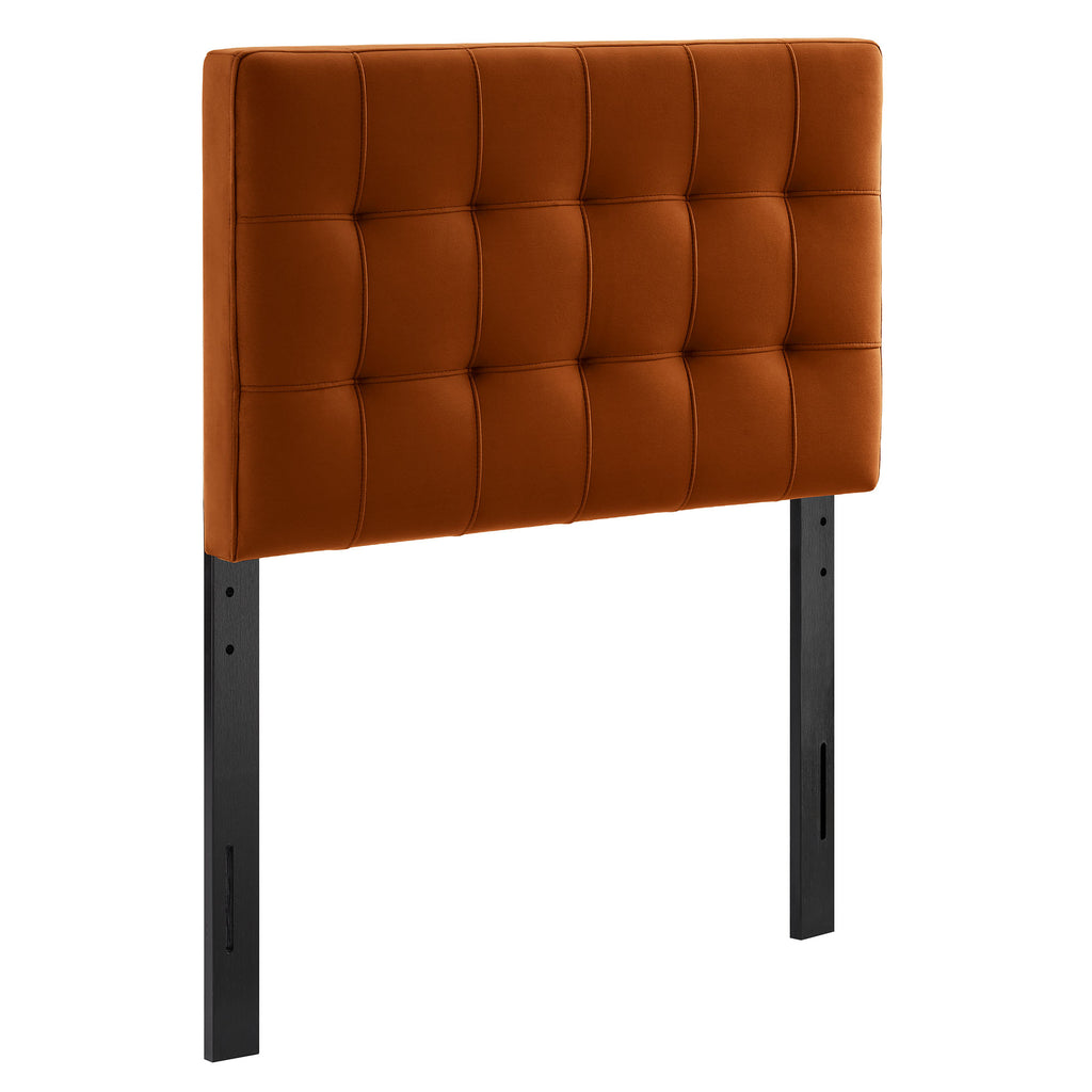 Lily Stain-Resistant Performance Velvet Twin Size Headboard - Rust